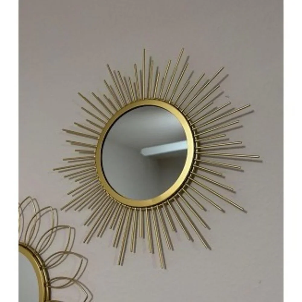 New 3 Pack Metal Mirrors for Wall Sunburst Wall Mirrors Home Décor Decorative